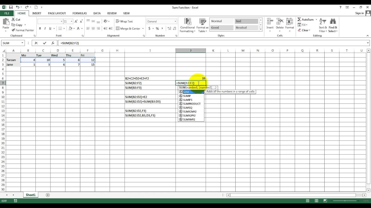 Formulacion en excel