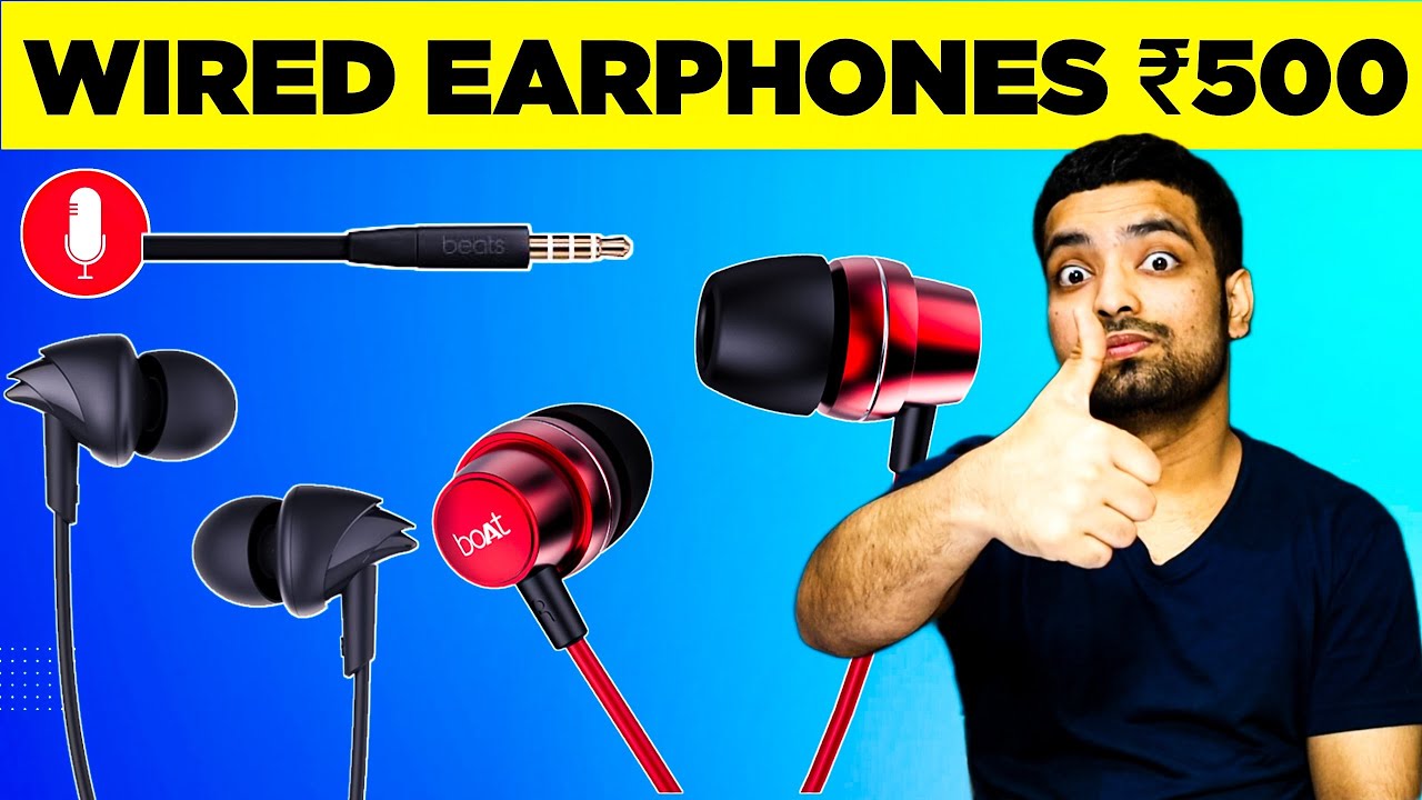 Top 5 Best Wired Earphones With Mic Under ₹500 🔥 Good Sound, Bass