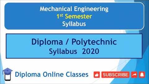 1st Semester // Mechanical Engineering // Syllabus // Diploma // Polytechnic