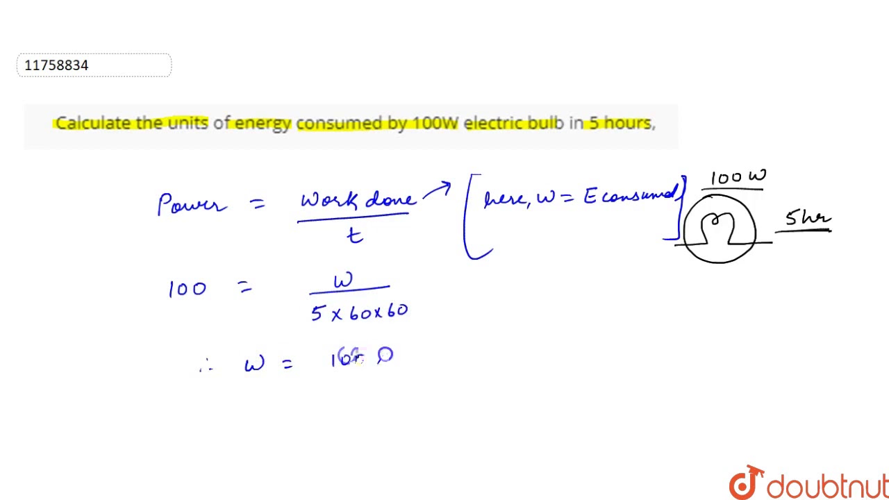 How Much Energy Does A 100 W Light Bulb Use In 8.0 Hours?