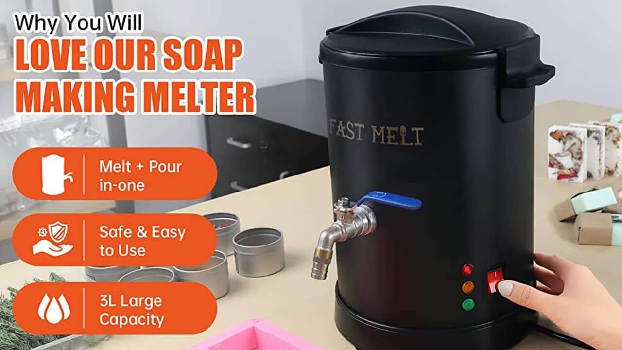 FAST MELT 6 Qts Soap Melter for Soap Making - Electric Soap Base