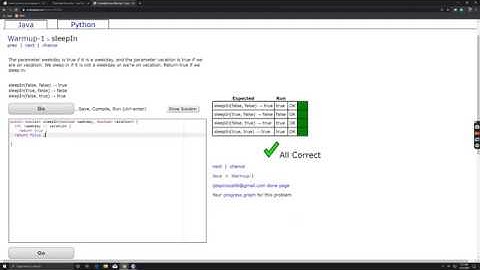 CodingBat Java Warmup-1: sleepIn