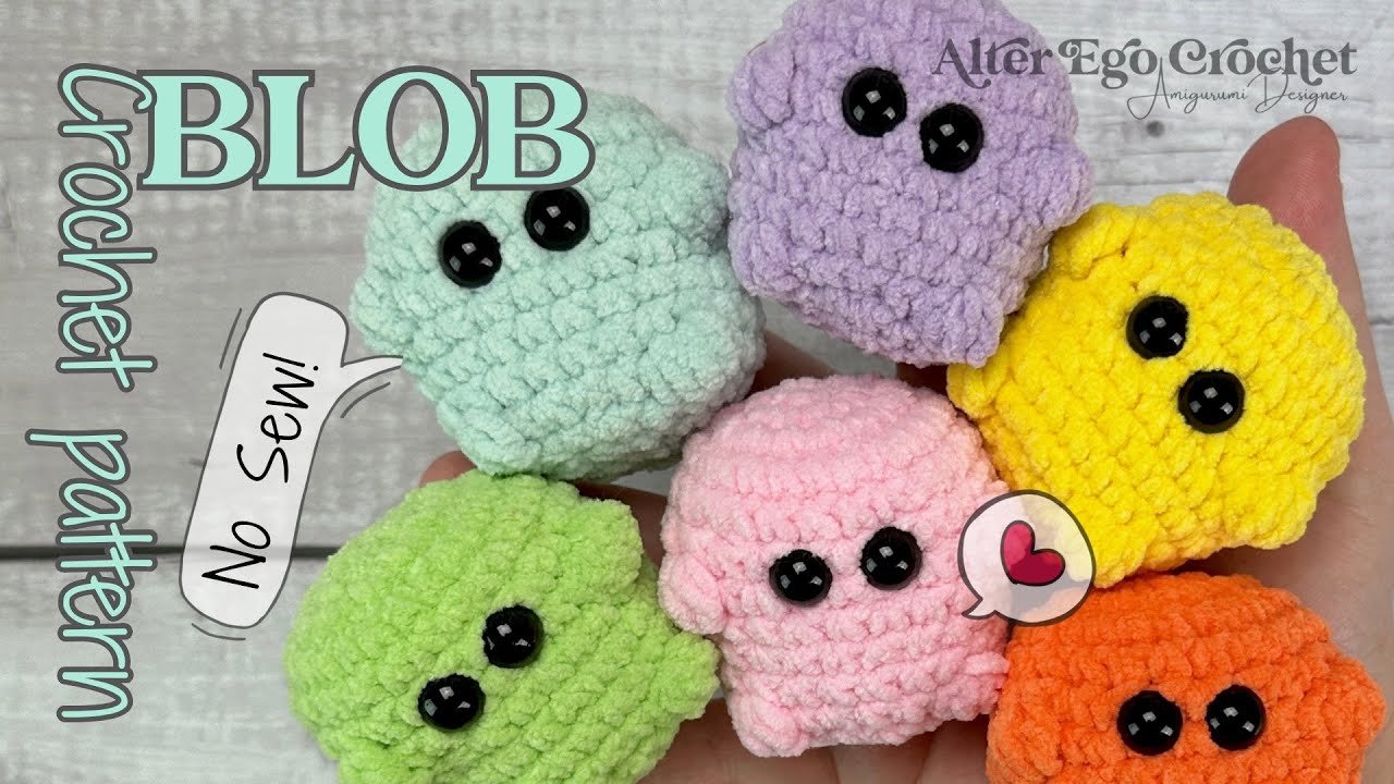 FREE crochet amigurumi pattern (NO SEW) - Blob the little monster (plushie tutorial)