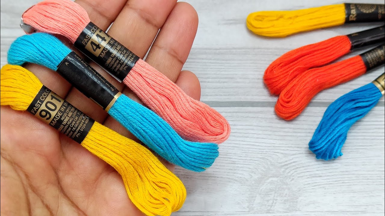 Super Easy 2 Beautiful Hand Embroidery Flower making idea with Embroidery Thread Easy Sewing