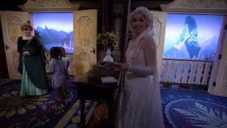 We met Anna & Elsa - Frozen at Epcot with friends