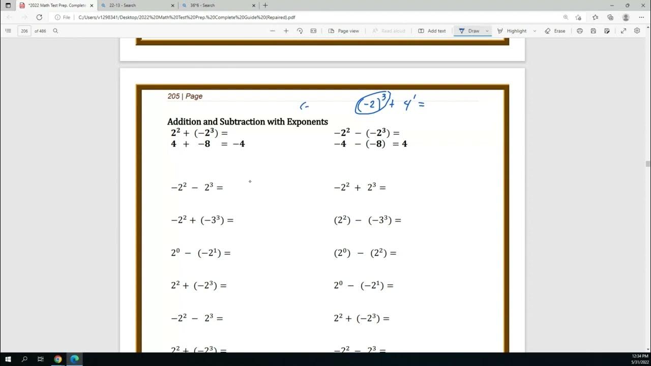 Addition and Subtraction with Exponents - YouTube