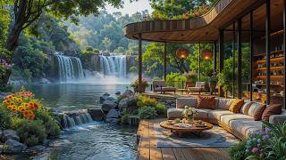 Tranquil Waterfall Jazz Lounge | Soft Jazz Melodies with Nature Views for Relaxation and Focus screenshot 4