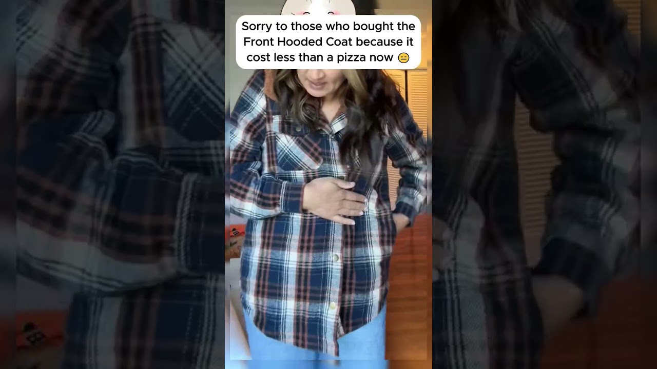 Stylish plus size women's hooded coat 