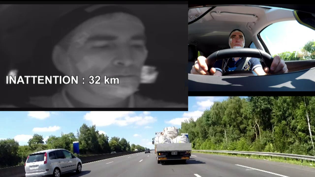 Expérience sur l'endormissement et l'inattention au volant sur un trajet Paris-Biarritz / RTL