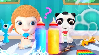 Which Bottle is Yours, Baby? Hot vs Cold | Funny Cartoon for Kids | Dolly and Friends 3D