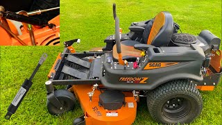 Replacement and installation of zero turn mower steering arm dampers, and how to purchase dampers