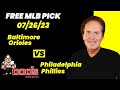 MLB Picks and Predictions - Baltimore Orioles vs Philadelphia Phillies, 7/26/23 Expert Best Bets