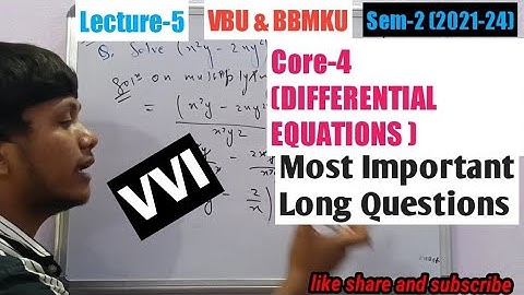 Differential equations Mathematics Honours sem-2 | Most Important PYQs with solutions| #vbu #bbmku