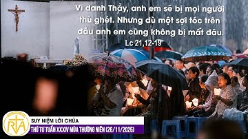 Suy Niệm Lời Chúa, Thứ Tư Tuần XXXIV Mùa Thường Niên (26/11/2025)