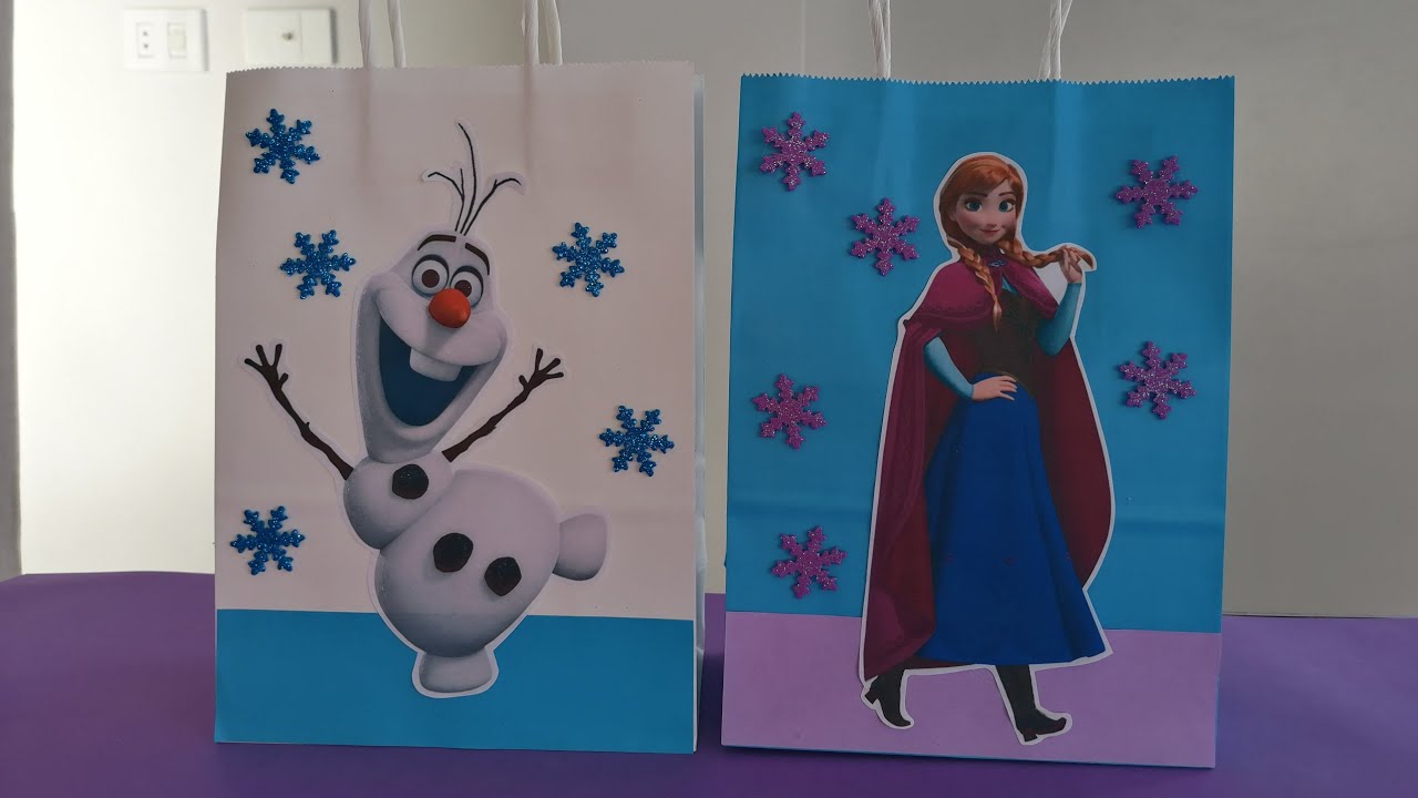 COMO HACER BOLSITAS DE FROZEN / FROZEN PAPER BAGS