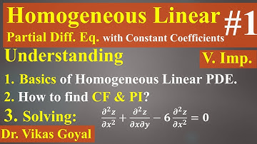 Homogeneous Linear Partial Differential Eq #1 with Constant Coefficients (V.Imp.) in Hindi | CF & PI
