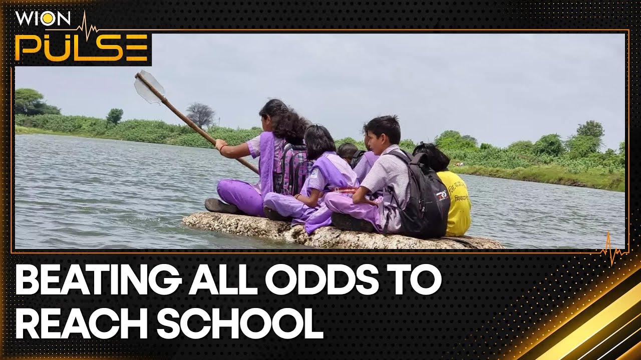 Maharashtra: Students use thermocol raft to reach schools in backwaters of Jayakwadi dam | WION