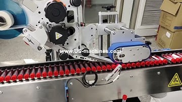 Testing video of automatic covid test tube bottle liquid filling capping labeling line