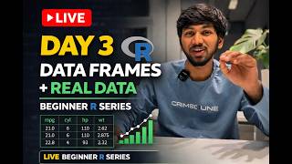 Day 3: Working with Data Frames in R (Real Data) | Beginner Live 🚀