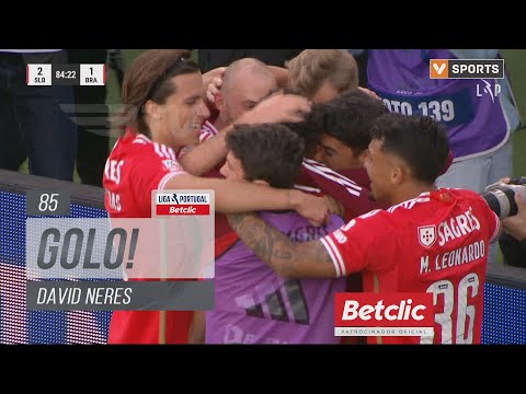 Golo David Neres: Benfica (2)-1 Braga (Liga 23/24 #31)