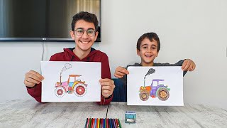 Berat ve Buğra ile Traktör Boyama Challenge Resimi