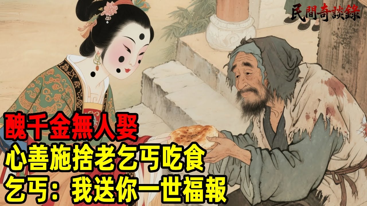 醜千金無人娶，心善施捨老乞丐吃食，乞丐：我送你一世福報！【民間奇談錄】#民間故事 #台灣傳說 #懸疑故事 #銀髮頻道 #懷舊故事 #助眠故事
