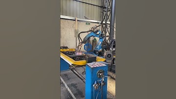 [SteviS Laser] Industrial welding robot with positioner in motorcycle frames factory workshop