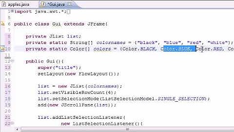 Java Programming Tutorial   71 -  JList Program