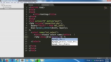 how to select data from database on option html