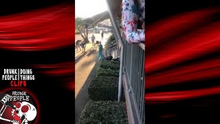 Guy Falls Off a Balcony into Bushes | Drunk People Doing Things Clips