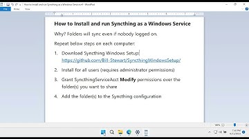 How to install and run Syncthing as a Windows service