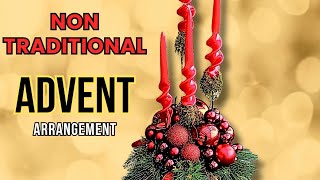 Unique modern Advent arrangement #howto #adventmaking #floralarrangement#christmasdecor
