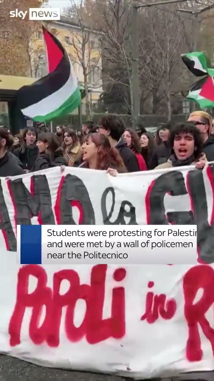 Police clash with student protesters in Turin