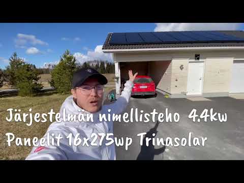 Kuinka paljon aurinkopaneelit tuottavat vuodessa? (4,4kw järjestelmä Vesilahdella)