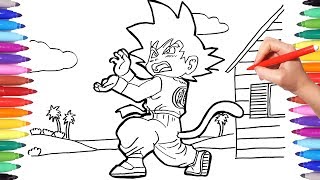 DRAGON BALL Coloring Pages | How to Draw Goku | Goku Coloring Pages for Kids