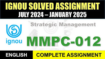 MMPC 012 Solved Assignment 2024-25 || mmpc-012 solved assignment in English || July 2024 to Jan 2025