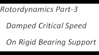 Rotordynamics Part 3 Damped Critical Speed on rigid bearing support