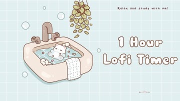 1 Hour - Relax & study with me Lofi | Bubbly bear #timer  #1hour #1hourloop #lofi #relaxing #calm