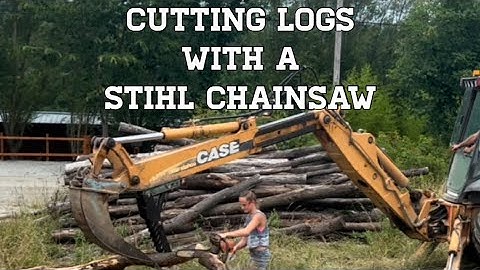 Cutting Logs into Firewood with a STIHL Chainsaw