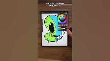 Procreate Tips #4: Using Reference Layer to Color Line Art! #shorts