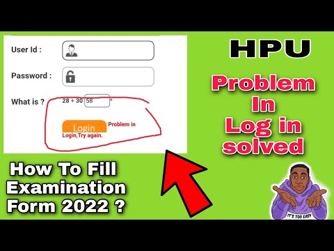 HPU examination form login problem solved 2022 || hpu login problem