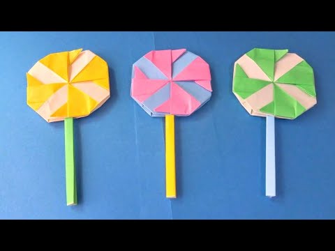 折り紙 ペロペロキャンディー アメノフル 創作折り紙ファンアート Origami Rainbow Lollipop Youtube