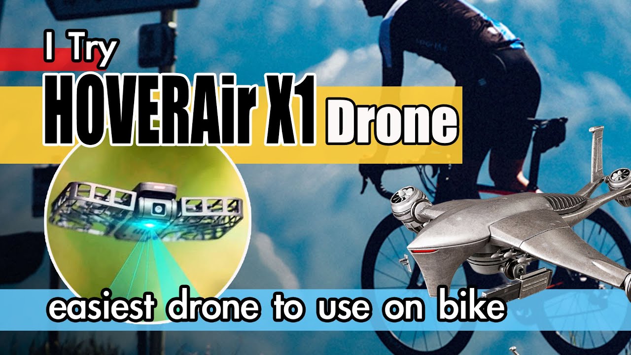 HoverAir X1 Drone / Unbox & Review Hover X1 Drone / Easiest AI Drone to use  on Bicycle 
