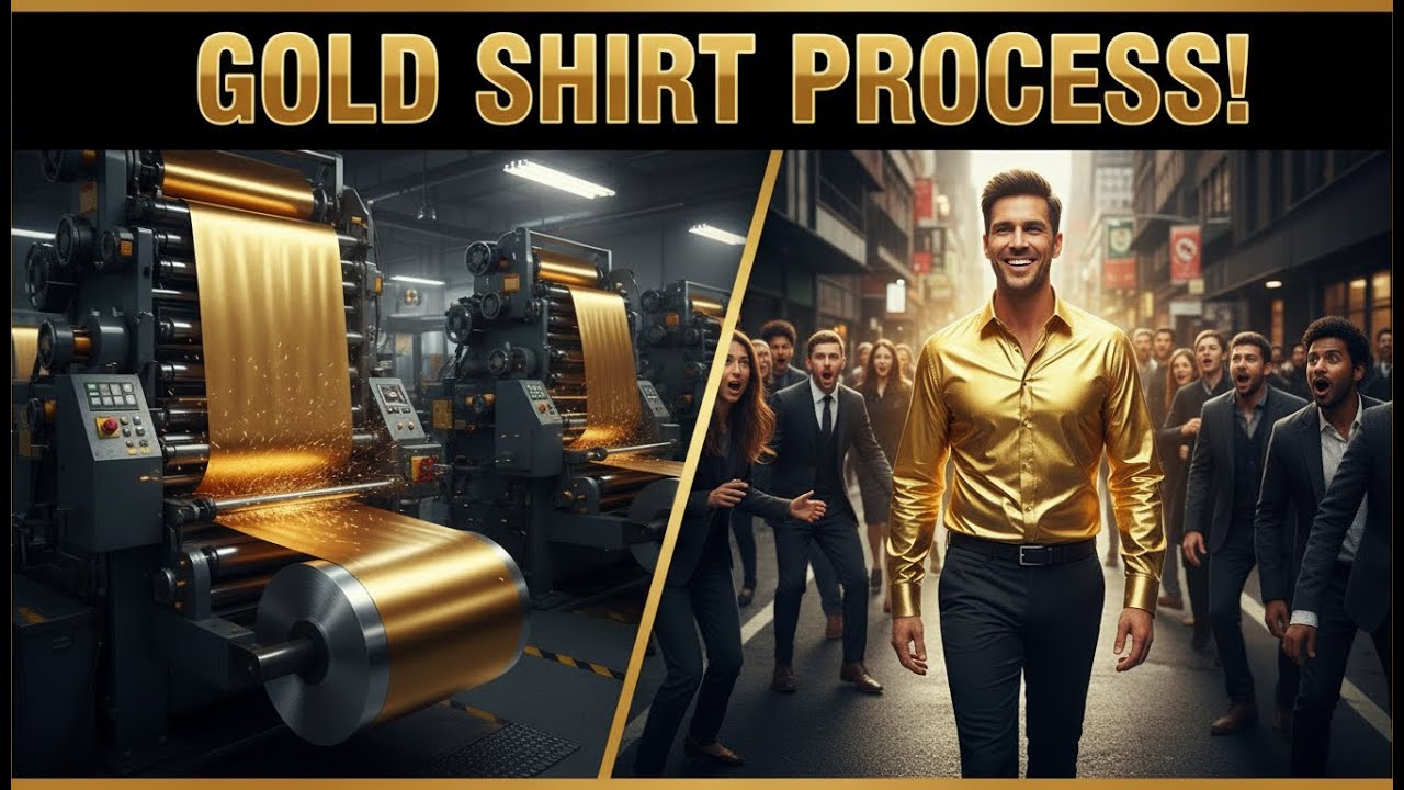 How a GOLD Shirt Is Made! Full Factory Process + Street Reactions | Gold Fabric Making 2026