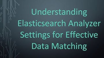 Understanding Elasticsearch Analyzer Settings for Effective Data Matching