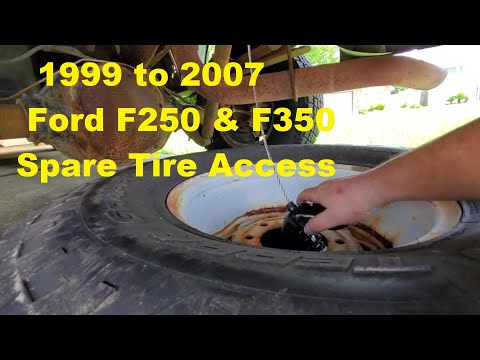 How to Access The Spare Tire On A F250 F350 99 - 007  Step by Step