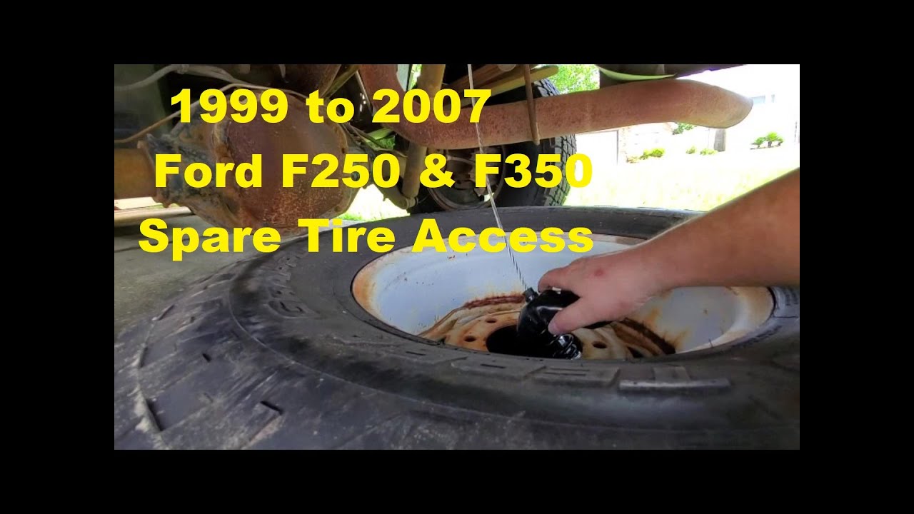 How to Access The Spare Tire On A F250 F350 99 - 007 Step by Step - YouTube