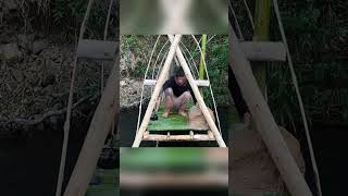Building a Beautiful Bamboo Hut Over the River | Peaceful Nature Living Idea