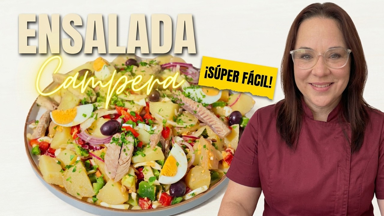 ENSALADA CAMPERA. CARIÑO de la TIERRA #recetas #tomate #aceituna #huerta #spain #tuna #patata