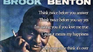 Think Twice / Brook Benton  (with Lyrics)